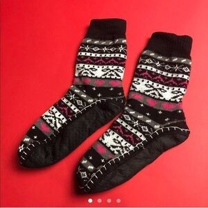Adorable winter egirl sock slippers💗🖤​​​​​​​​​​​​​​​​​​​​​​​​
